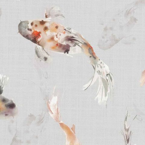 Koi Carp Amber Roman Blind