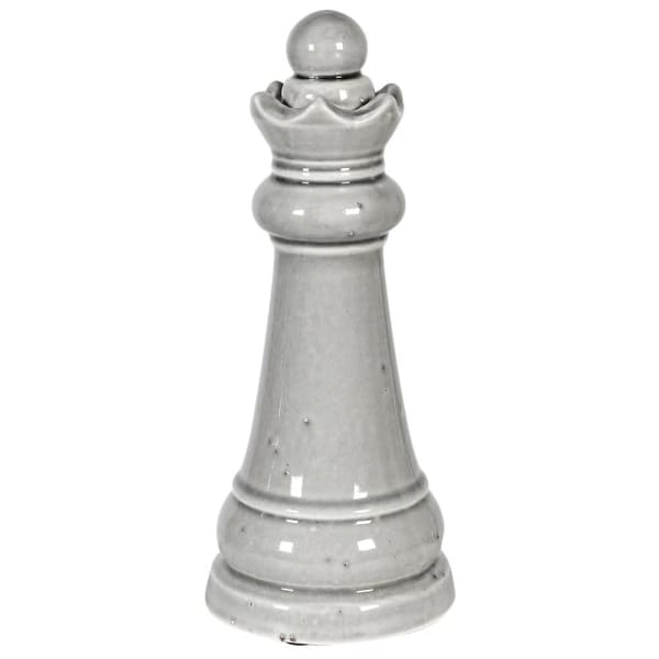 Grey Ceramic King Chess Piece