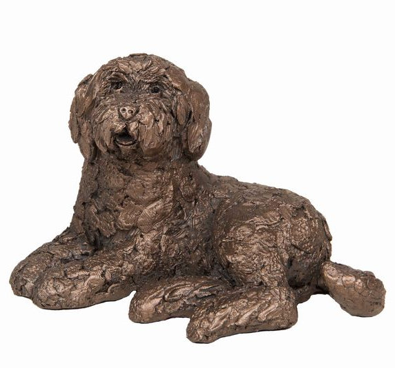 Koko Lying Labradoodle Frith Bronze Sculpture