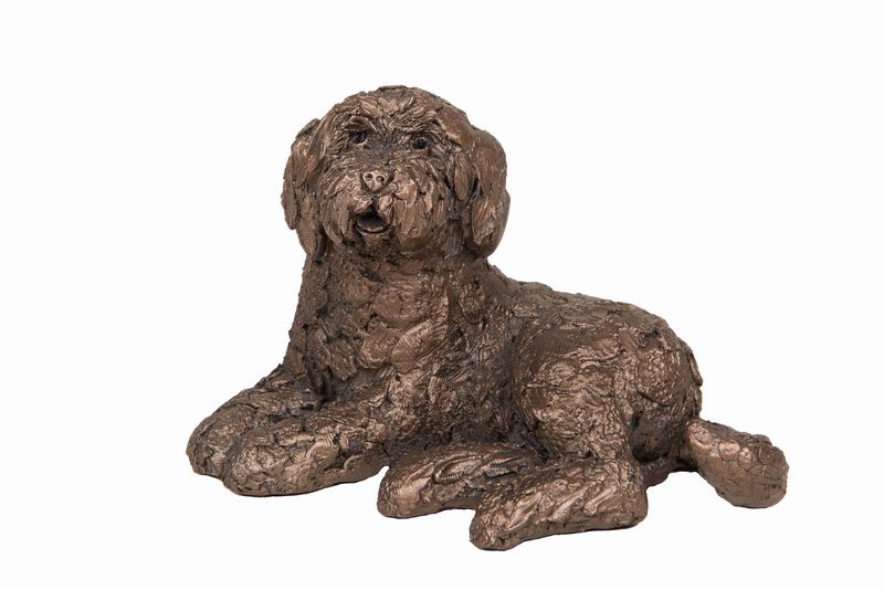 Koko Lying Labradoodle Frith Bronze Sculpture