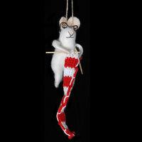 Thumbnail for Wilhelmina Knitting Mouse Christmas Decoration