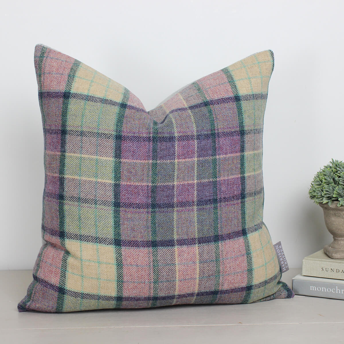 Lewis Bluebell Checked Cushion