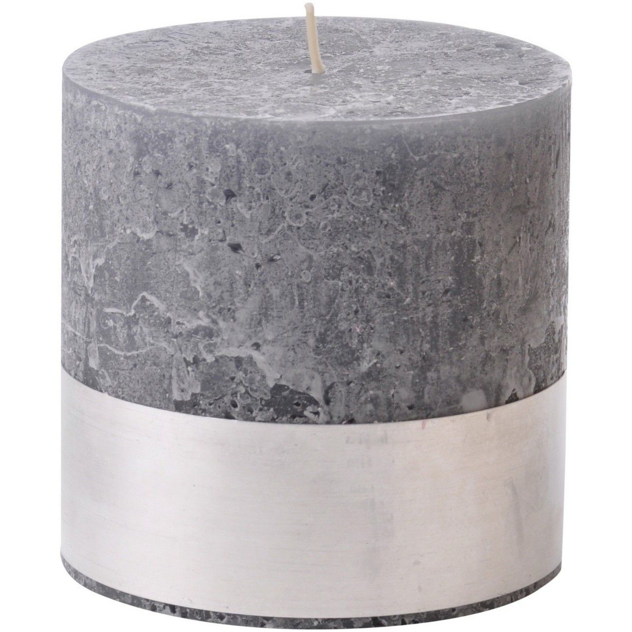 Libra Dark Grey Rustica Pillar Candle 10x10cm