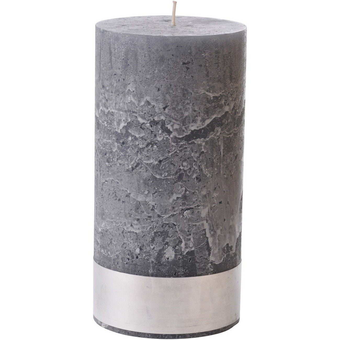 Libra Dark Grey Rustica Pillar Candle 10x20cm