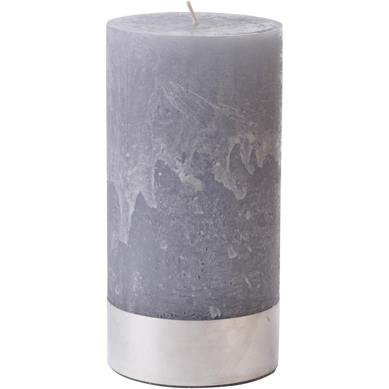 Libra Light Grey Rustica Pillar Candle 10x20cm