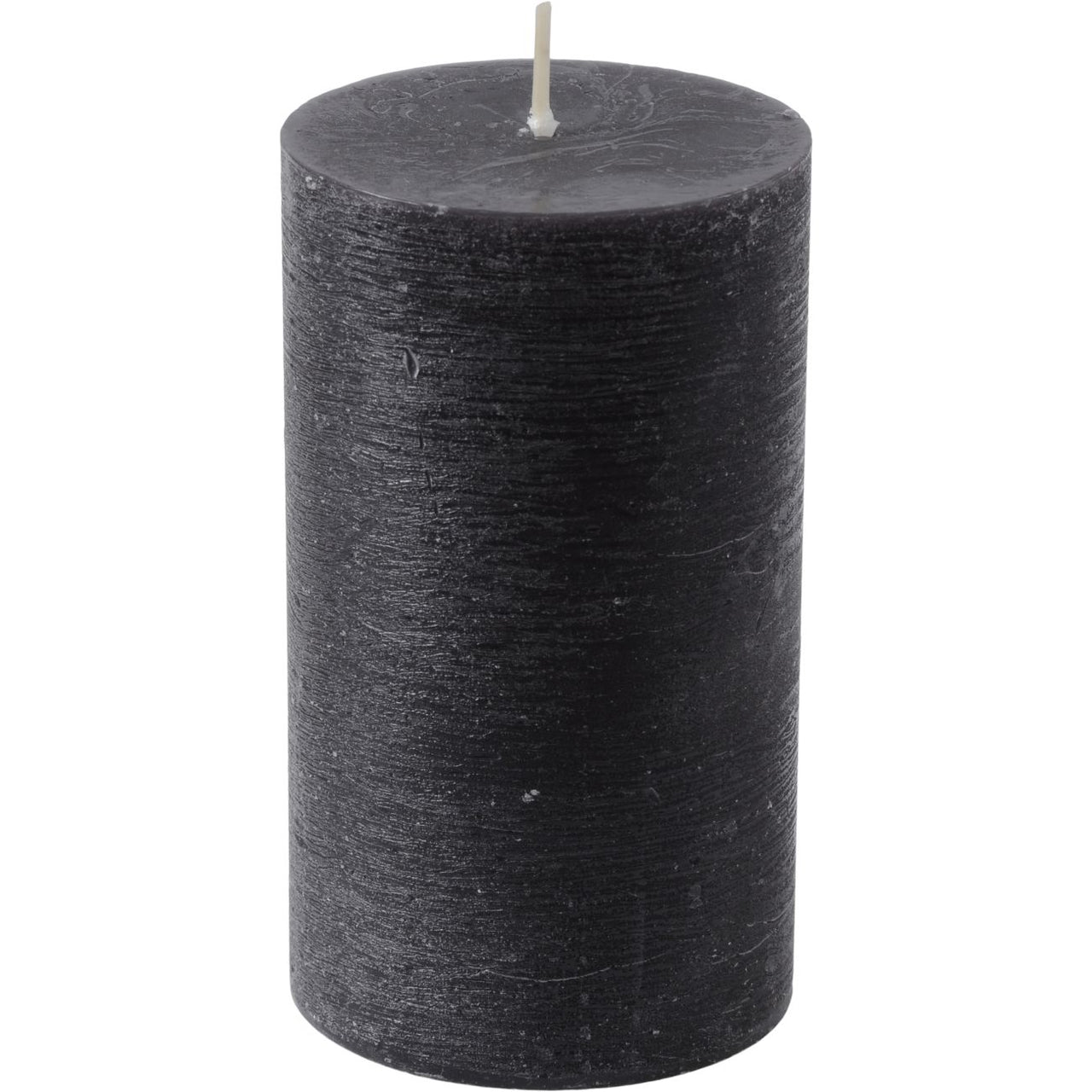 Libra Metallic Black Pillar Candle 7x12cm