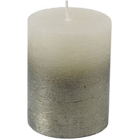 Thumbnail for Libra White Pillar Candle With Metallic Green Ombre Base 10x10cm