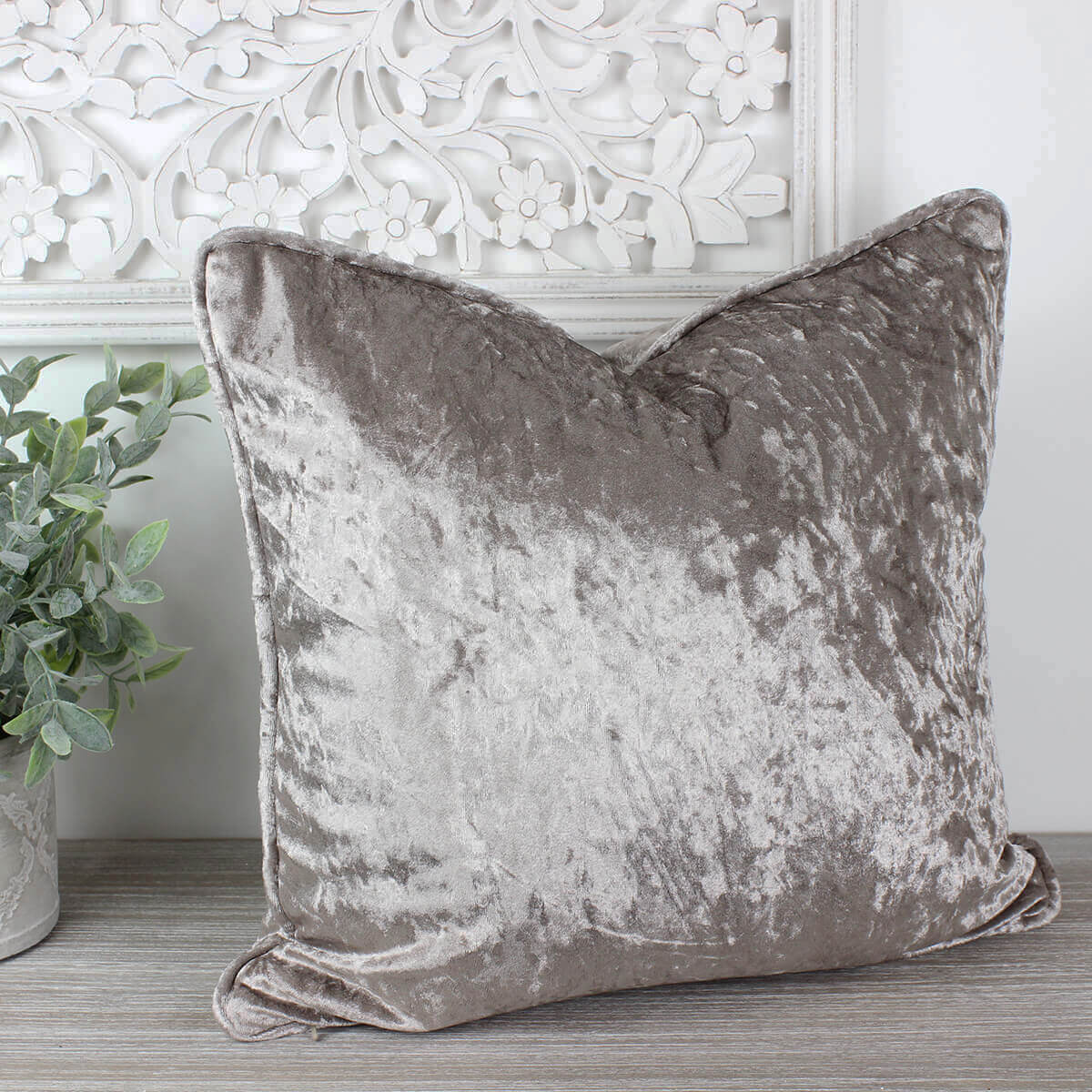Bling Linen Crushed Velvet Cushion