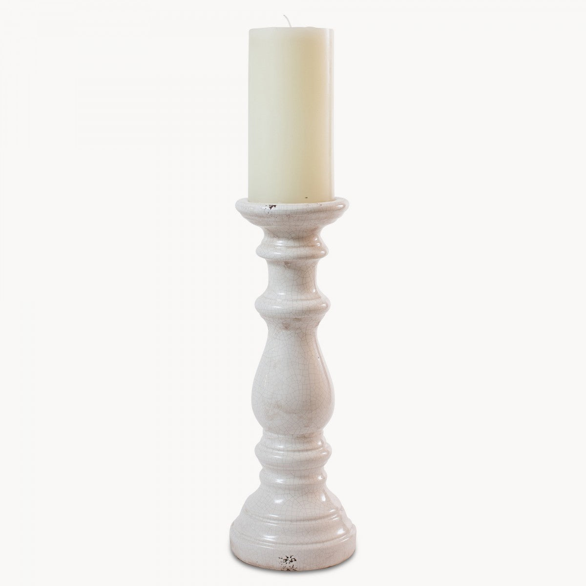 Birkdale Glazed Stone Candlestick