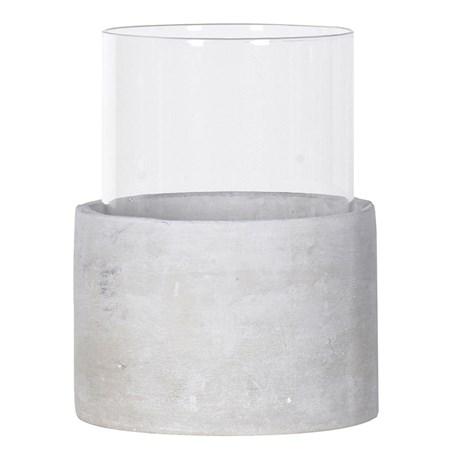 Medium Glass and Cement Candleholder