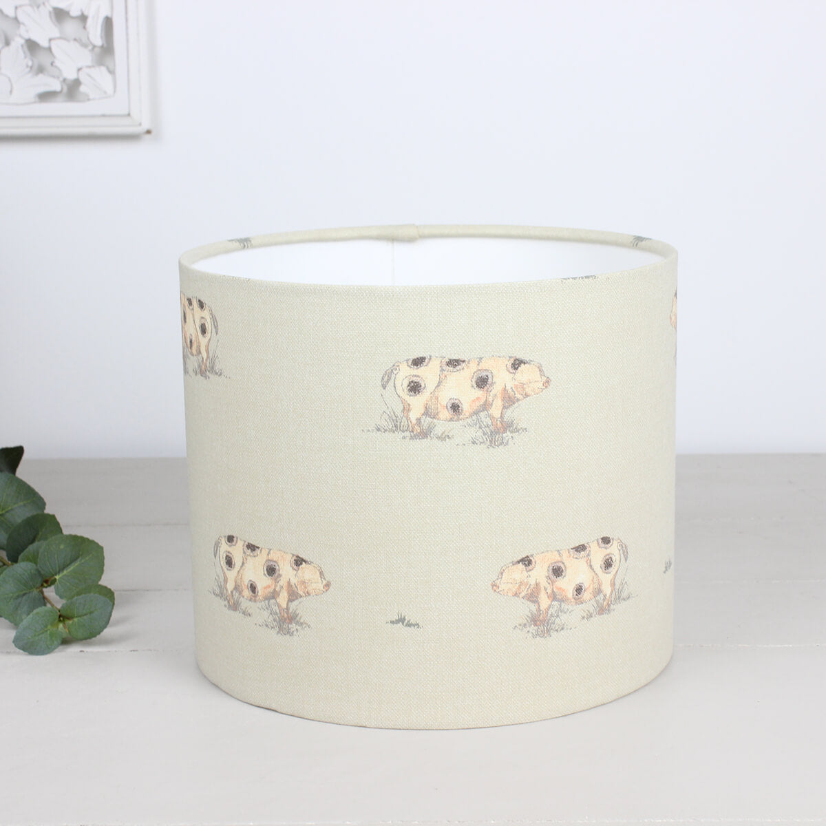 Old Spot Pig Country Drum Lampshade