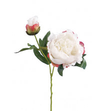 Thumbnail for Faux White & Pink Peony Spray