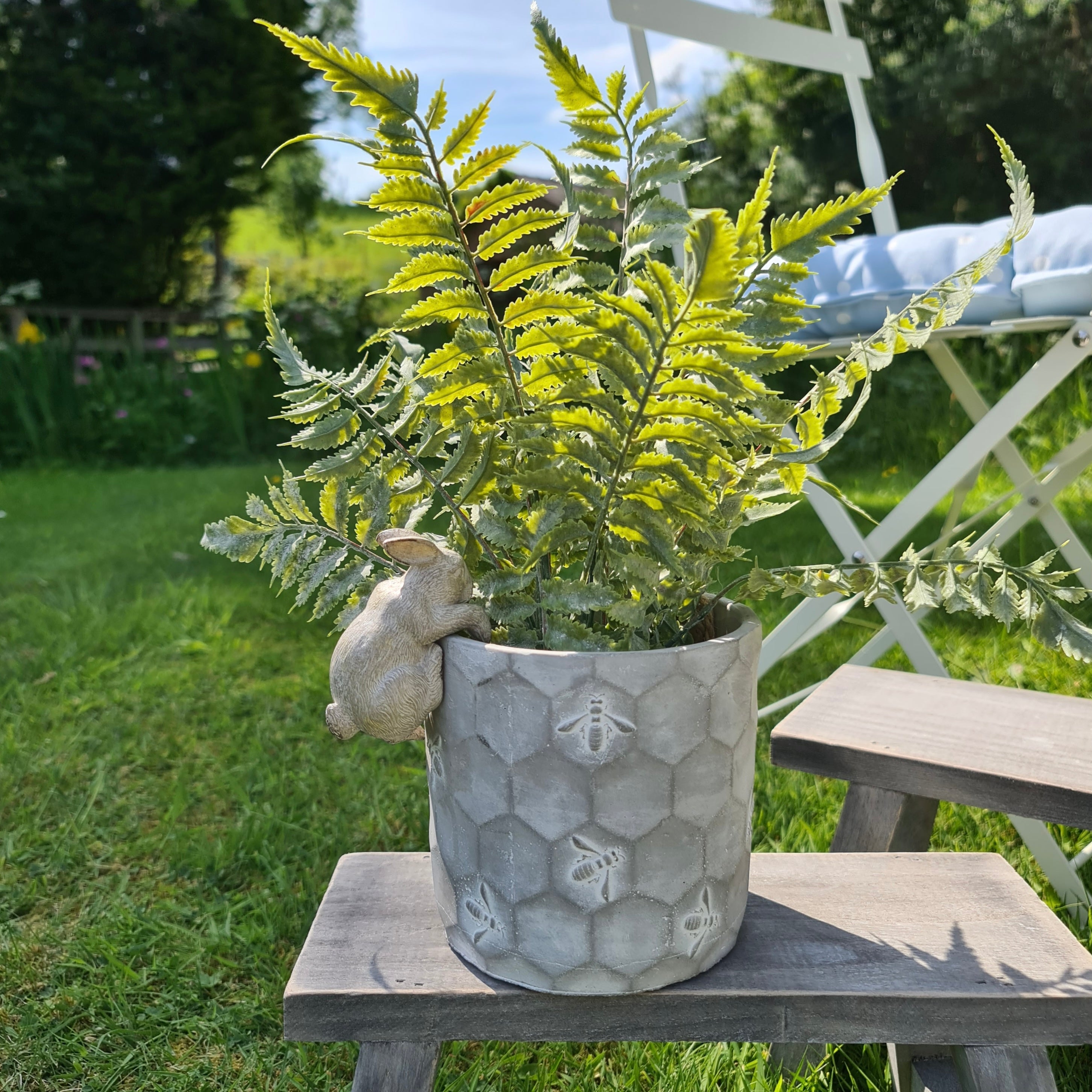 Bee Grey Concrete Garden Planter