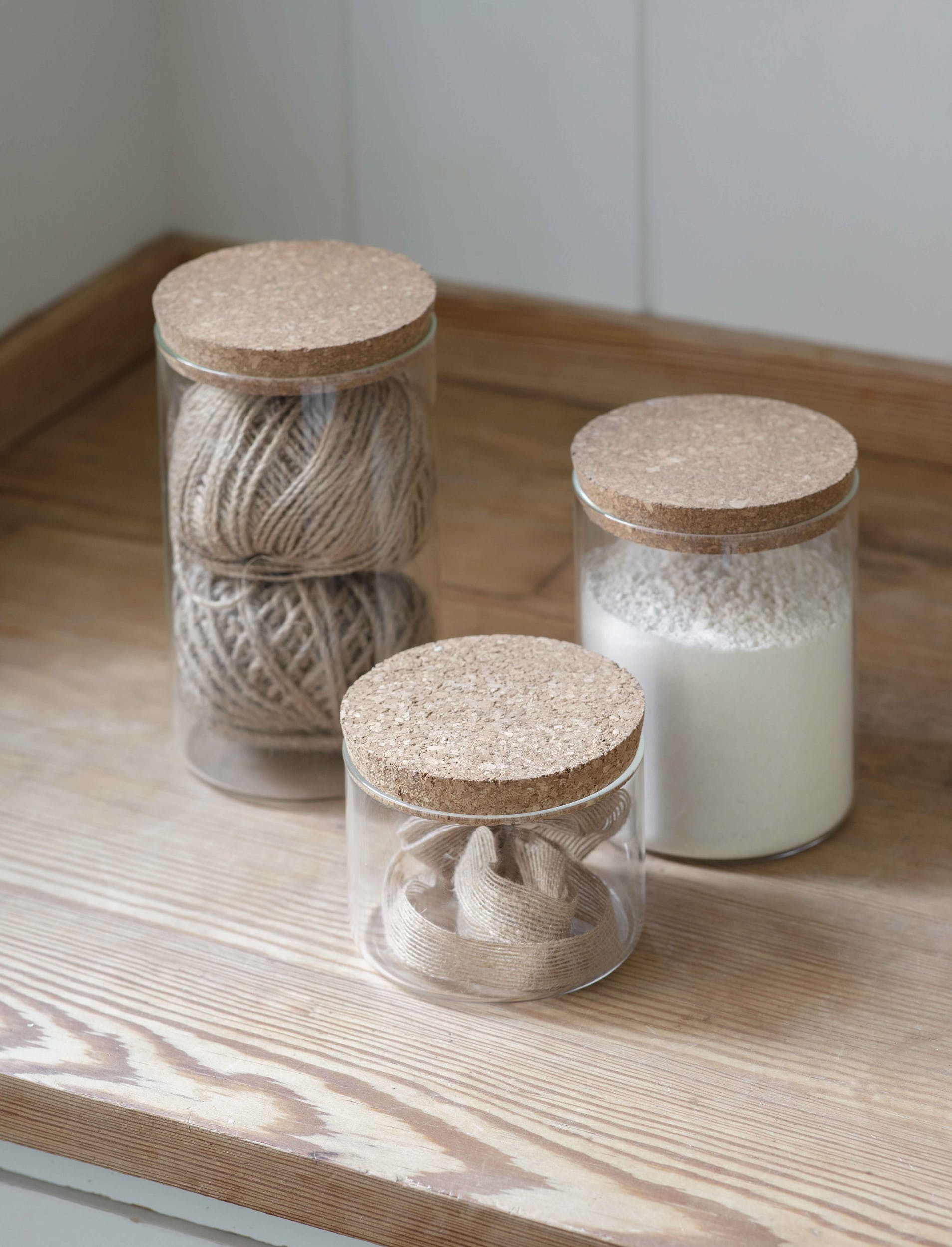 Medium Glass and Cork Provender Jar