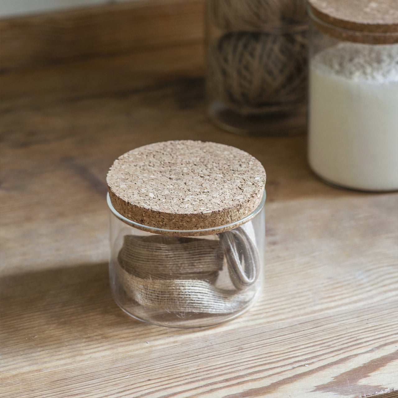 Small Glass & Cork Provender Jar