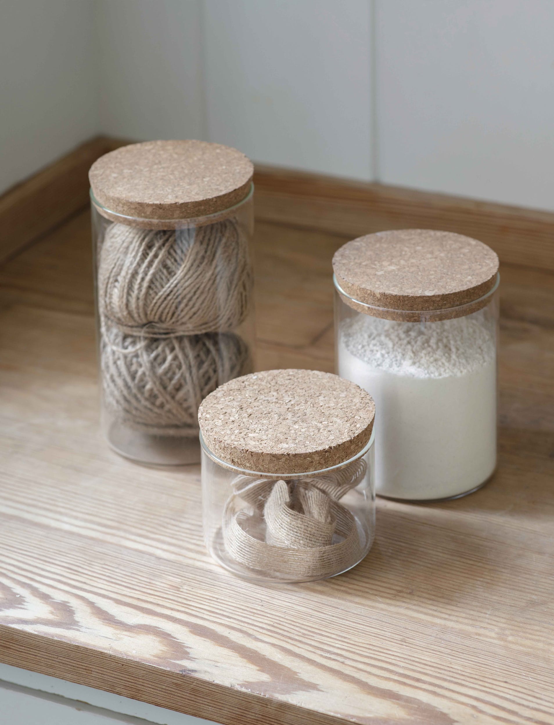 Large Glass and Cork Provender Jar