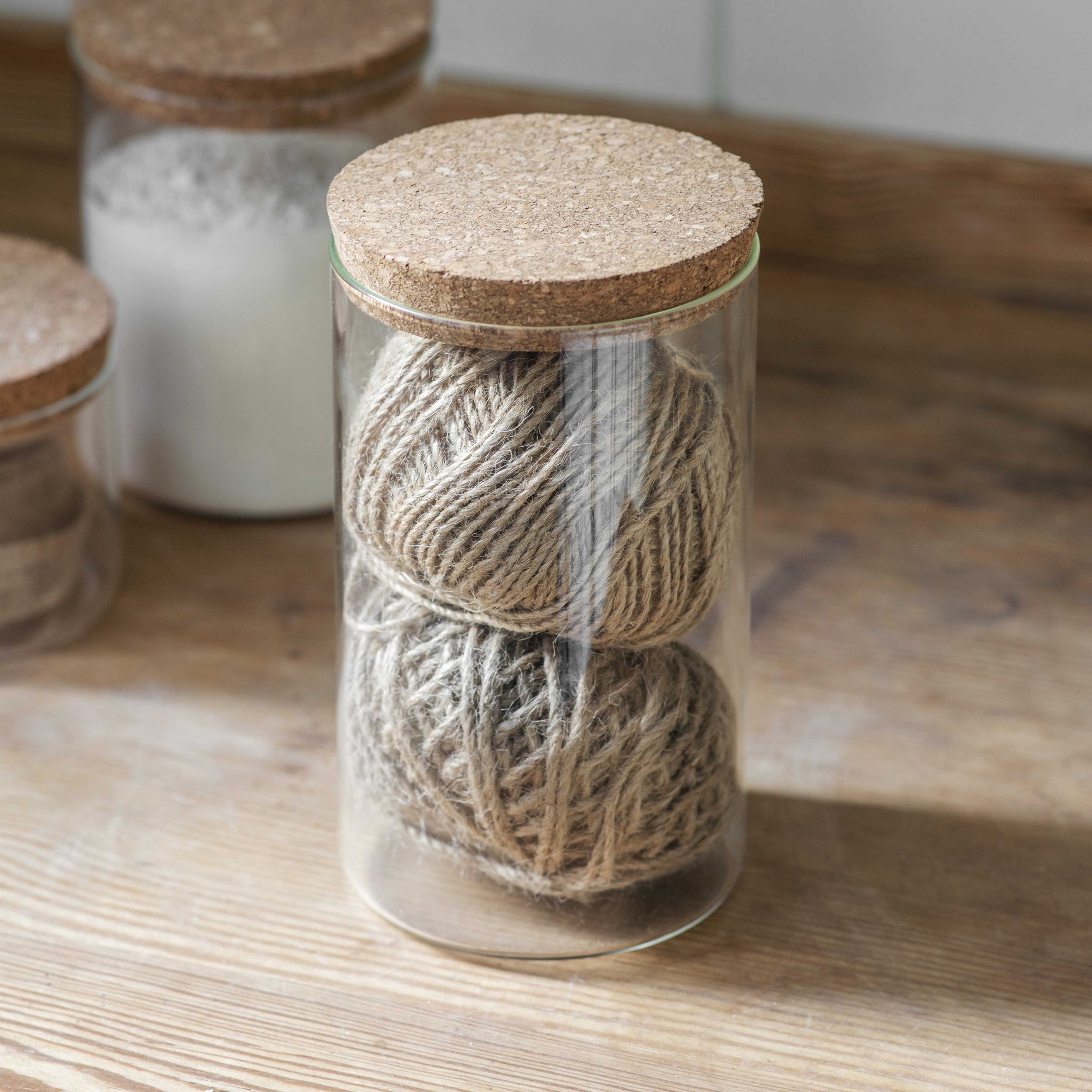 Large Glass and Cork Provender Jar