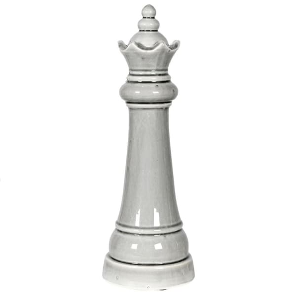 Grey Ceramic Queen Chess Piece