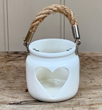 Thumbnail for White Heart Lantern Tealight Holder
