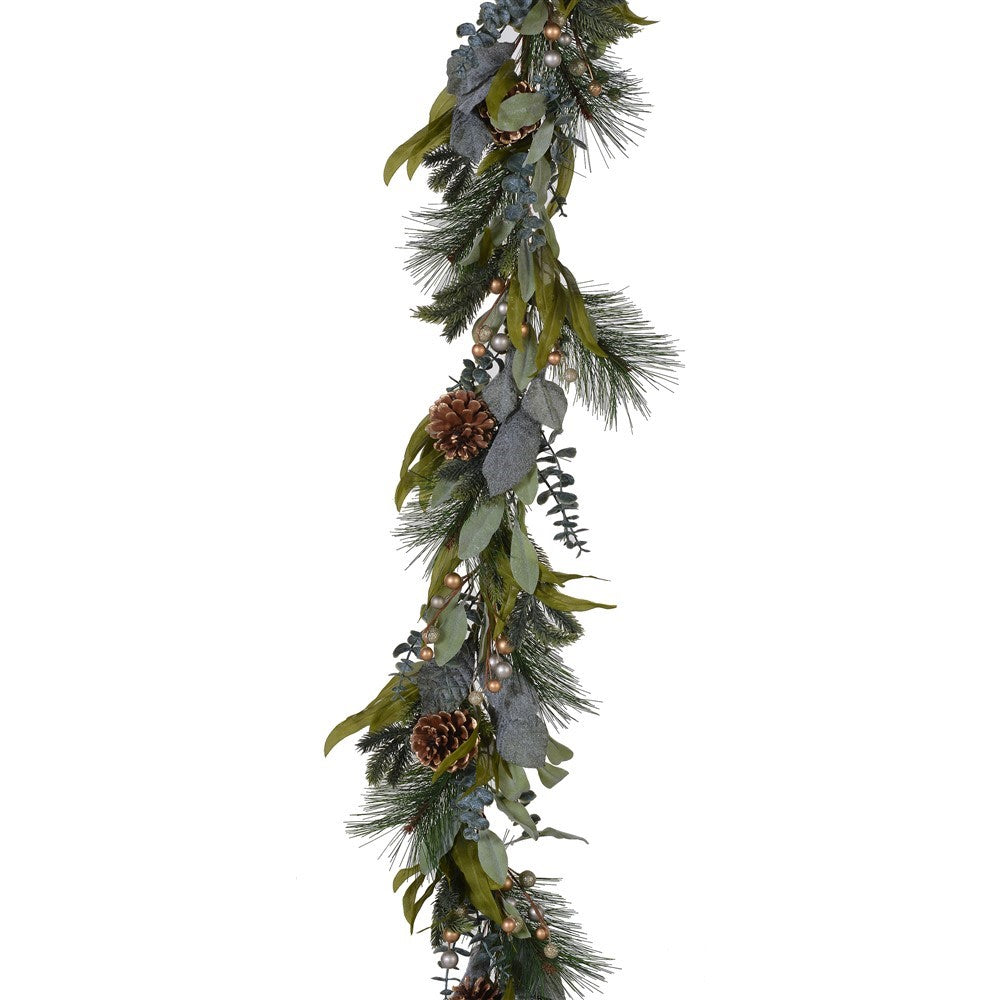 Gold Berry, Pinecone and Mixed Green Garland