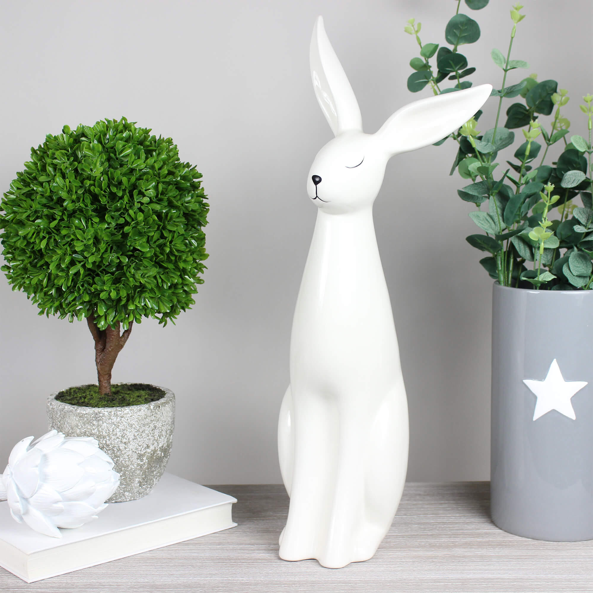 Ralphie White Ceramic Rabbit