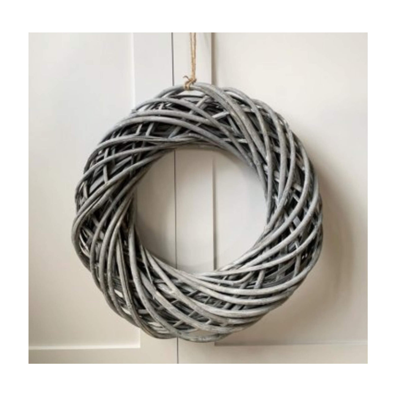 Grey Woven Rattan Wreath 40cm