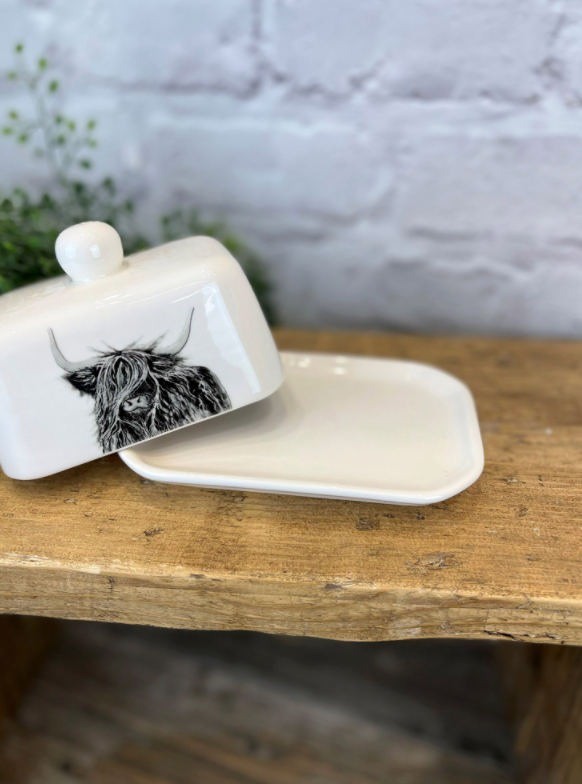 Highland Cow Butter Dish