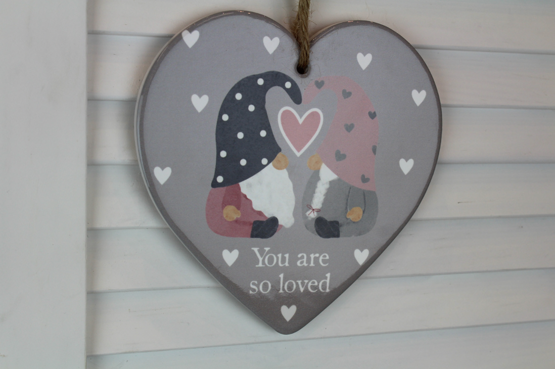 Ceramic Gnome "You Are So Loved" Wall Hanger