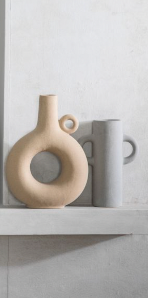 Ceramic Oatmeal Soren Vase