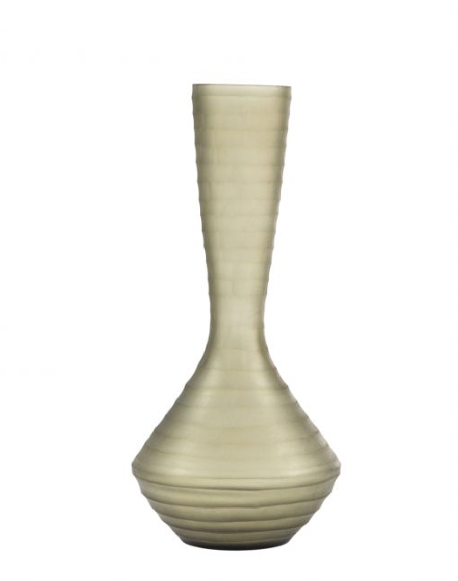 Glass Dusty Light Brown Aryan Vase - Large