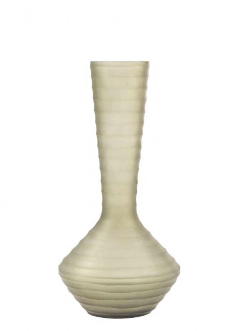 Glass Dusty Light Brown Aryan Vase - Small