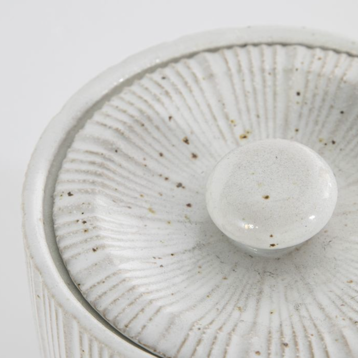 Ceramic White Estrid Jar - Medium