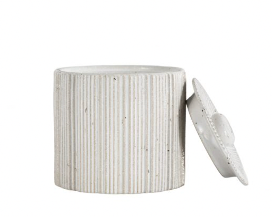 Ceramic White Estrid Jar - Small
