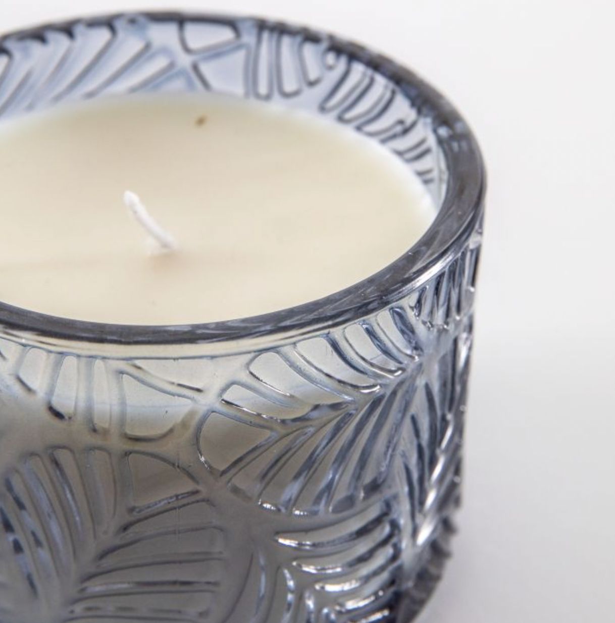 Sandalwood Scented Candle In Blue Theo Jar