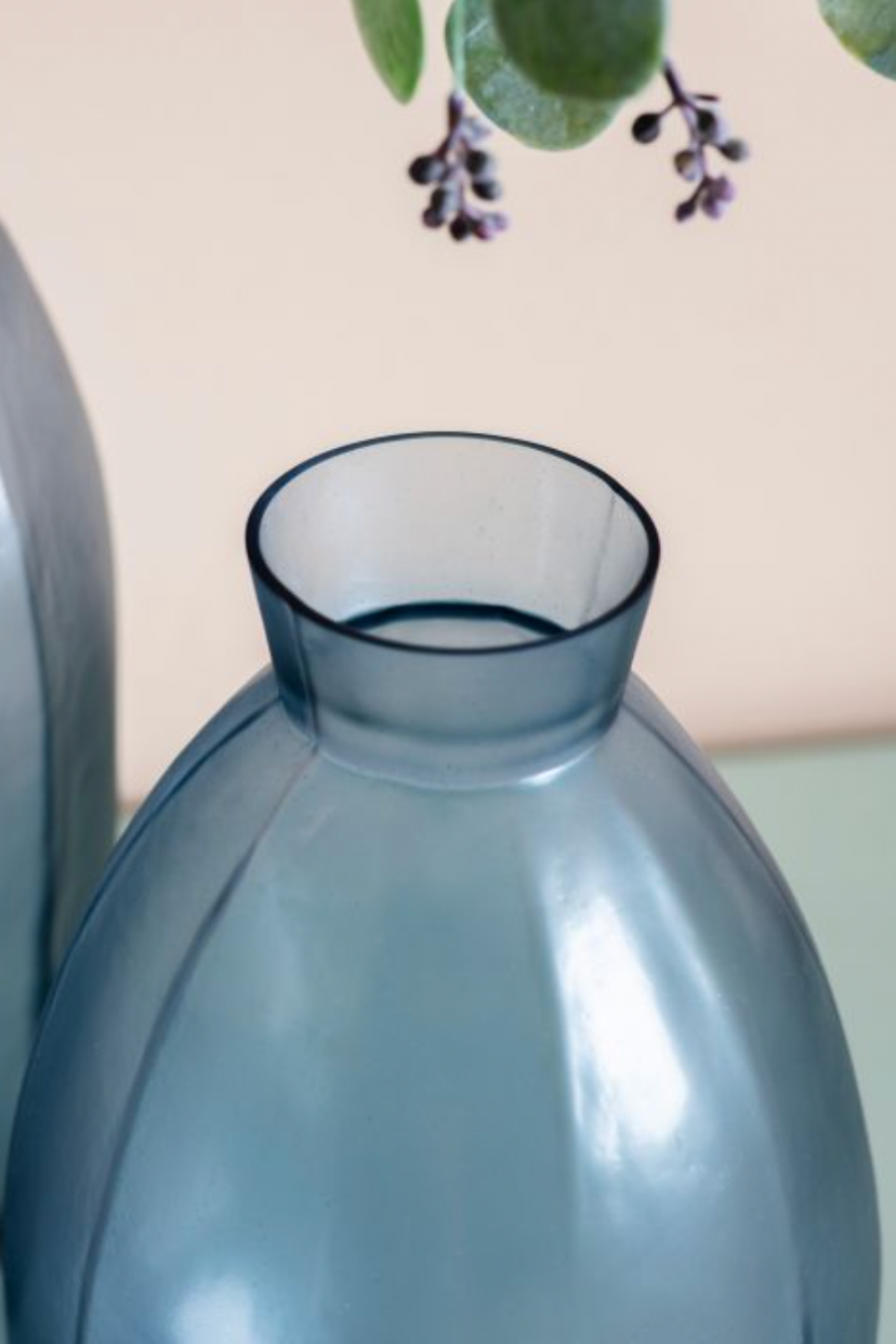 Glass Blue Arno Vase - Medium
