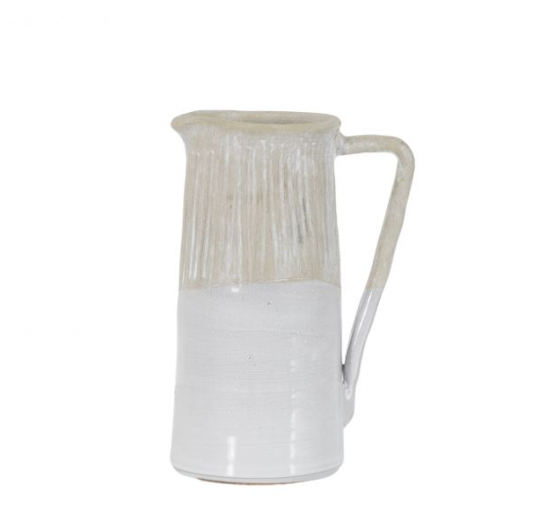 Stoneware White Moresk Jug - Large