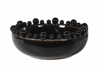 Thumbnail for Bobble Edged Charcoal Black Decorative Bowl