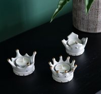 Thumbnail for Set of 3 Crown Tea Light Holders