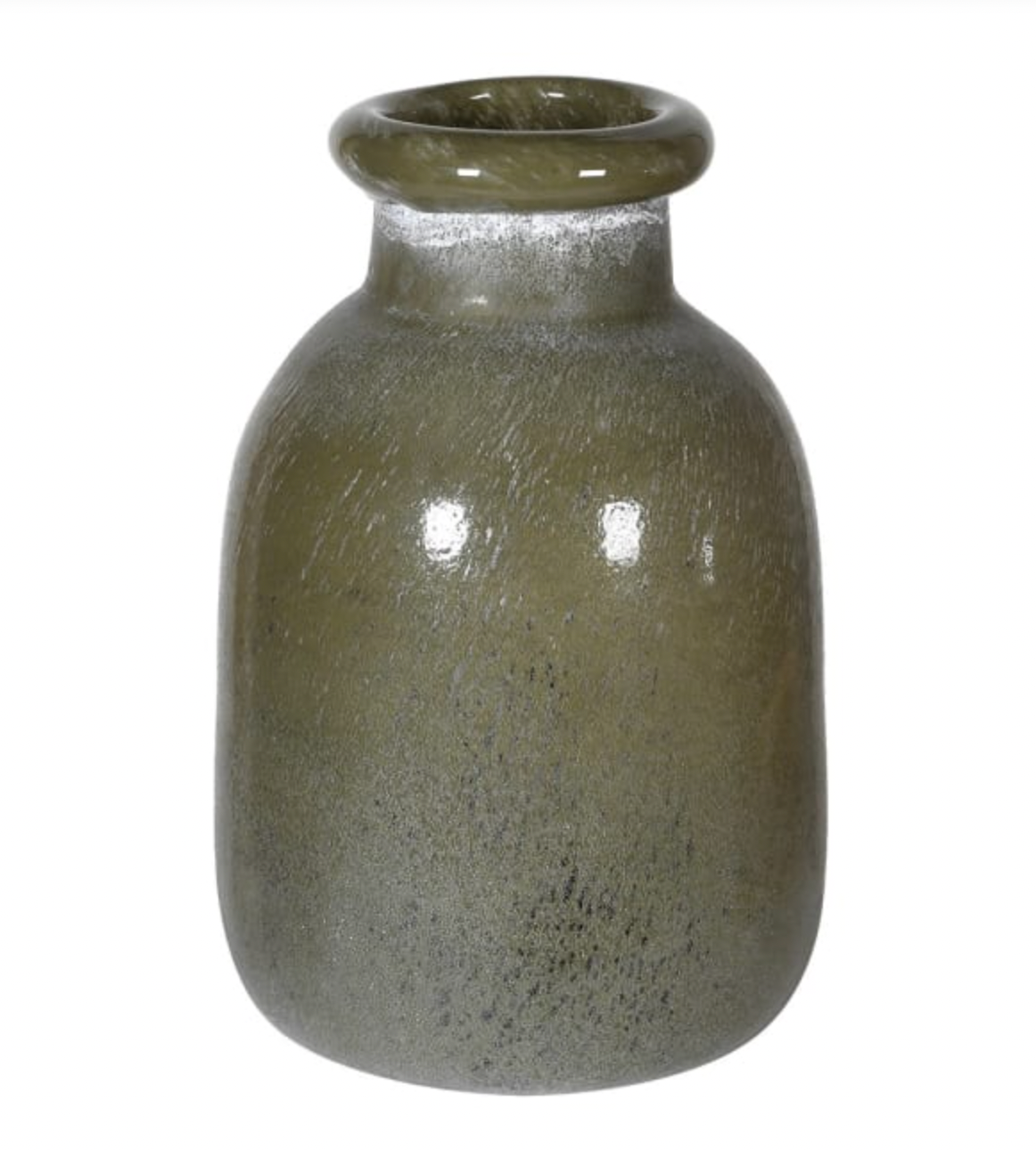 Olive Frosted Glass Vase