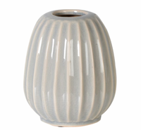 Thumbnail for Soft Grey Ribbed Vase