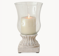 Thumbnail for Birkdale Scalloped Stone Hurricane Candle Holder - Small