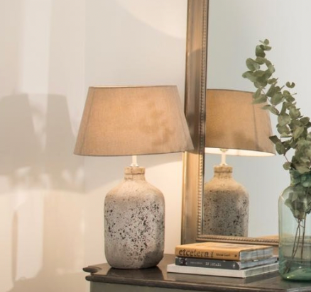 Birkdale Stone Lamp With Neutral Shade