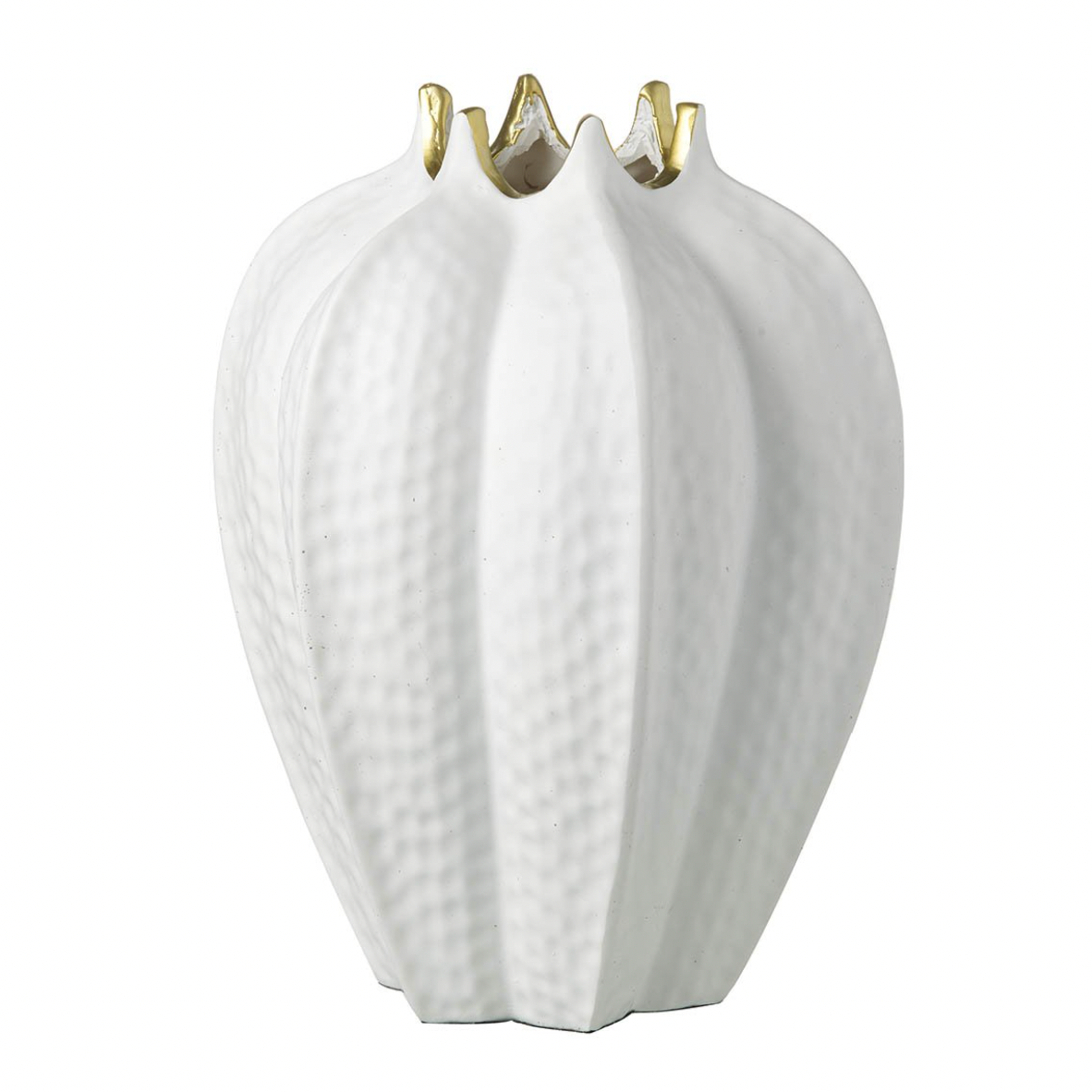 Siliqua Gold & White Vase - Tall