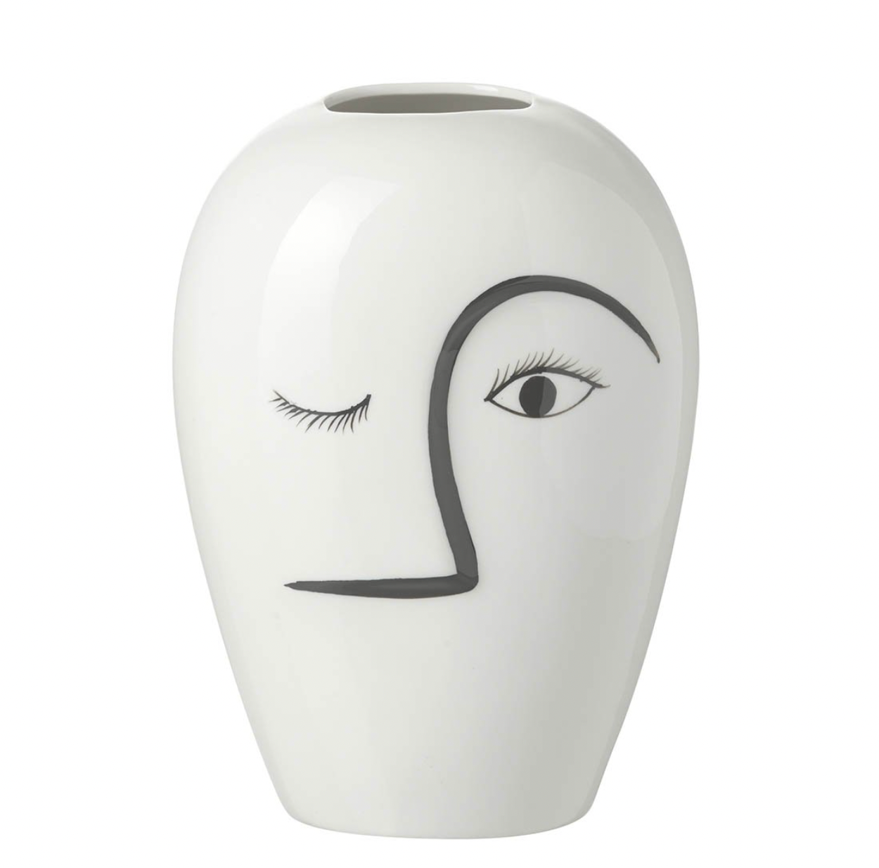 Ceramic White Lashes Vase - Large