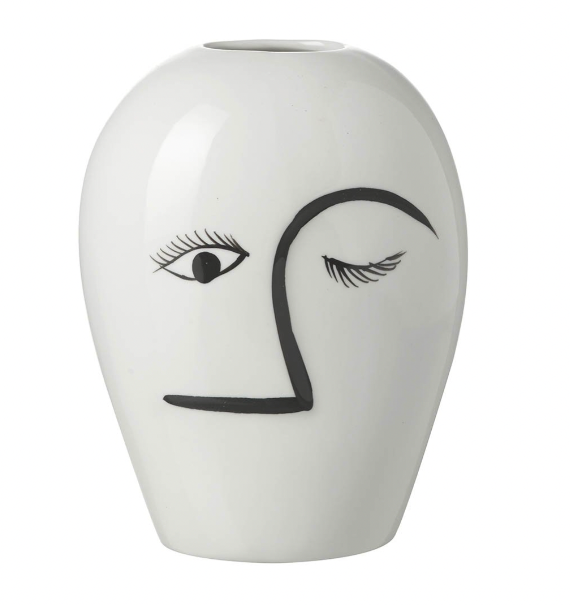 Ceramic White Lashes Vase - Medium