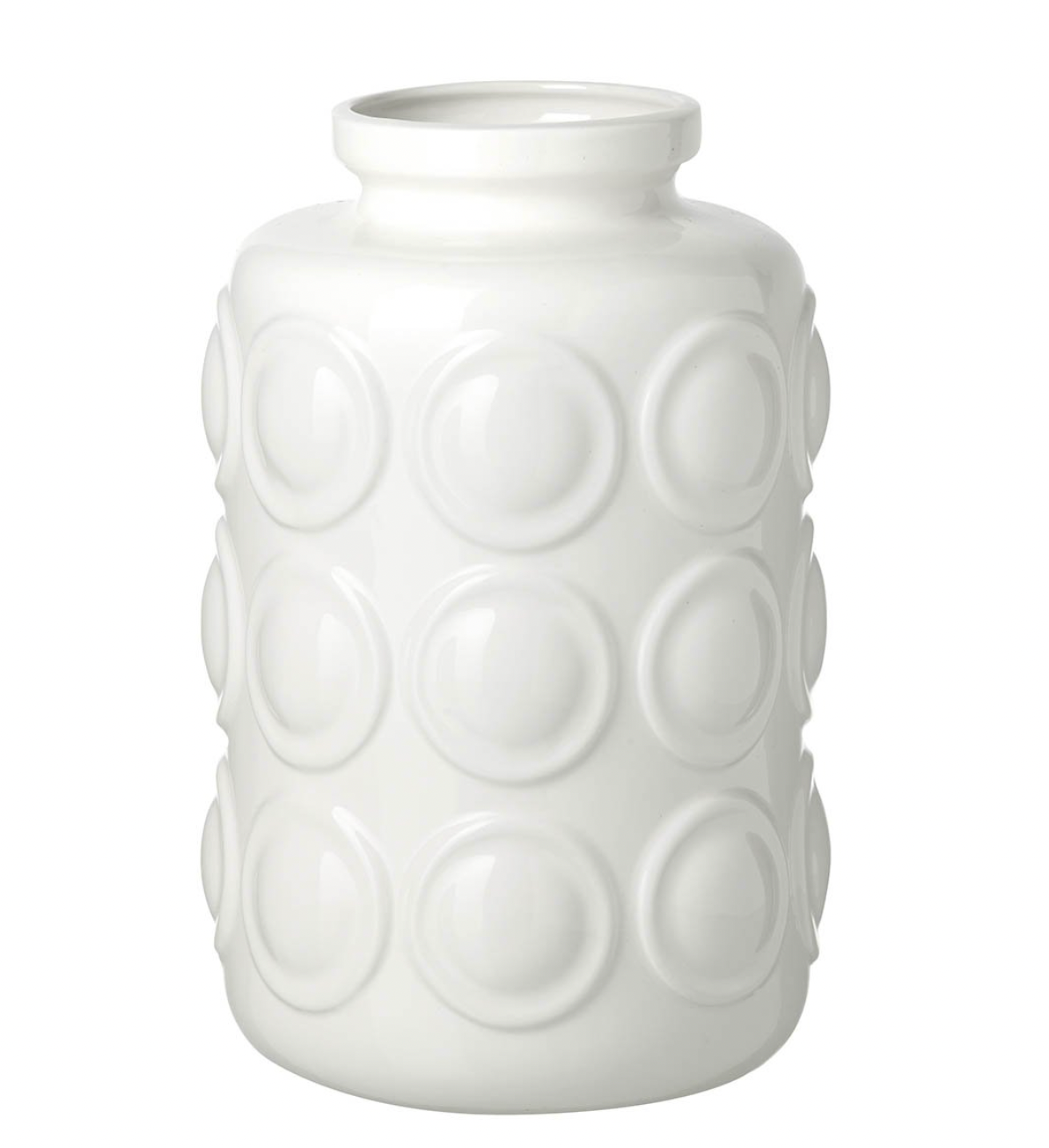 Ceramic White Orbit Vase - Medium