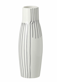 Thumbnail for Linea Ceramic White Vase - Medium