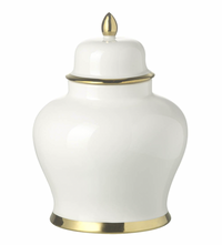 Thumbnail for Chinoiserie Ceramic White Jar - Medium