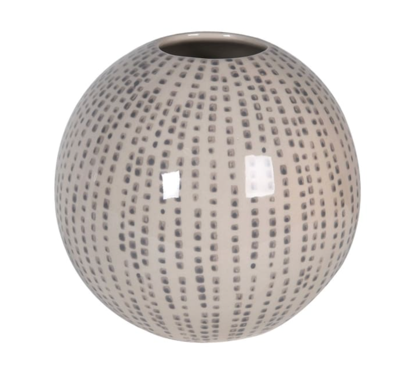 Grey Rounded Dotty Vase