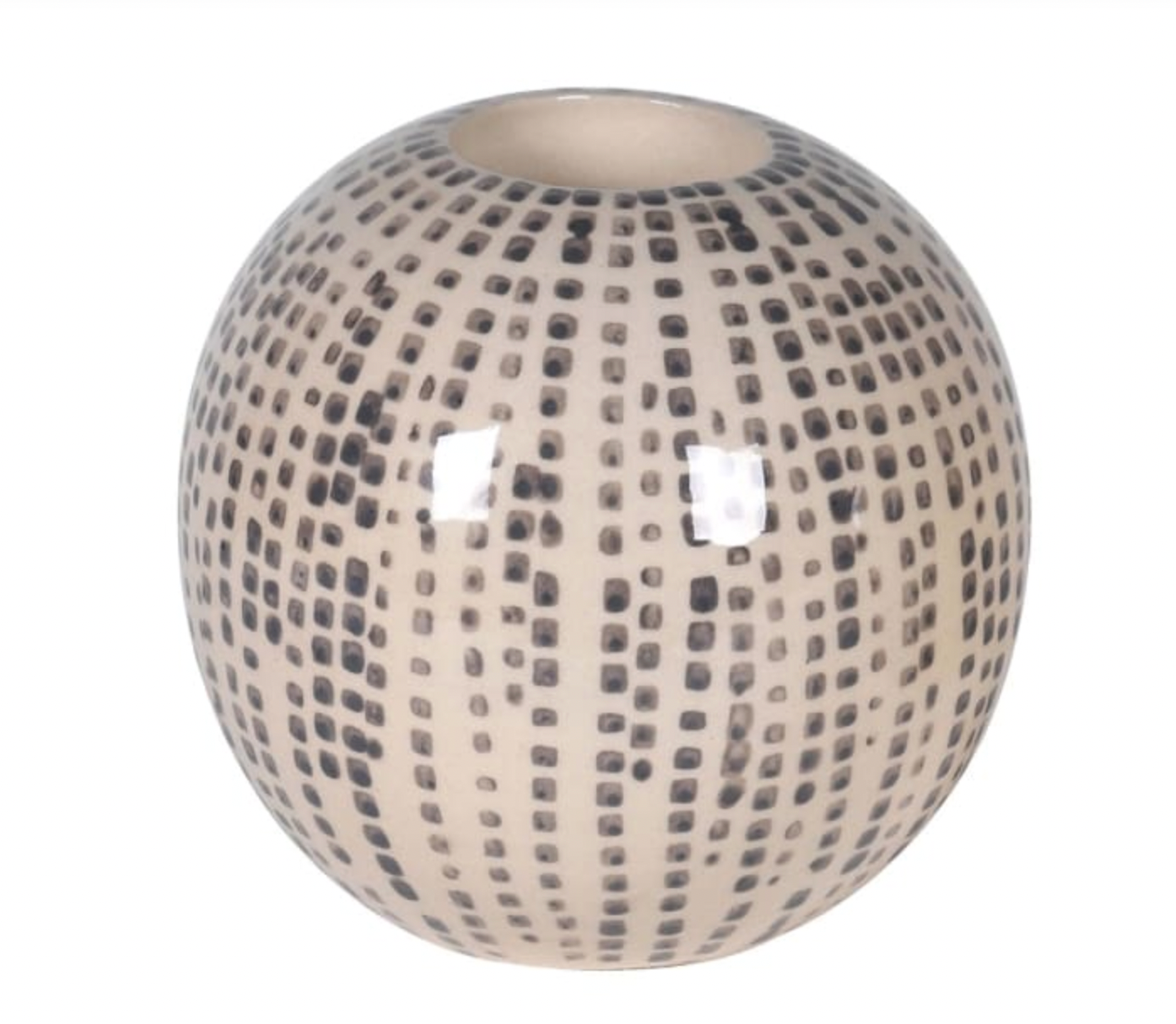 Grey Dotty Candle Holder - Small